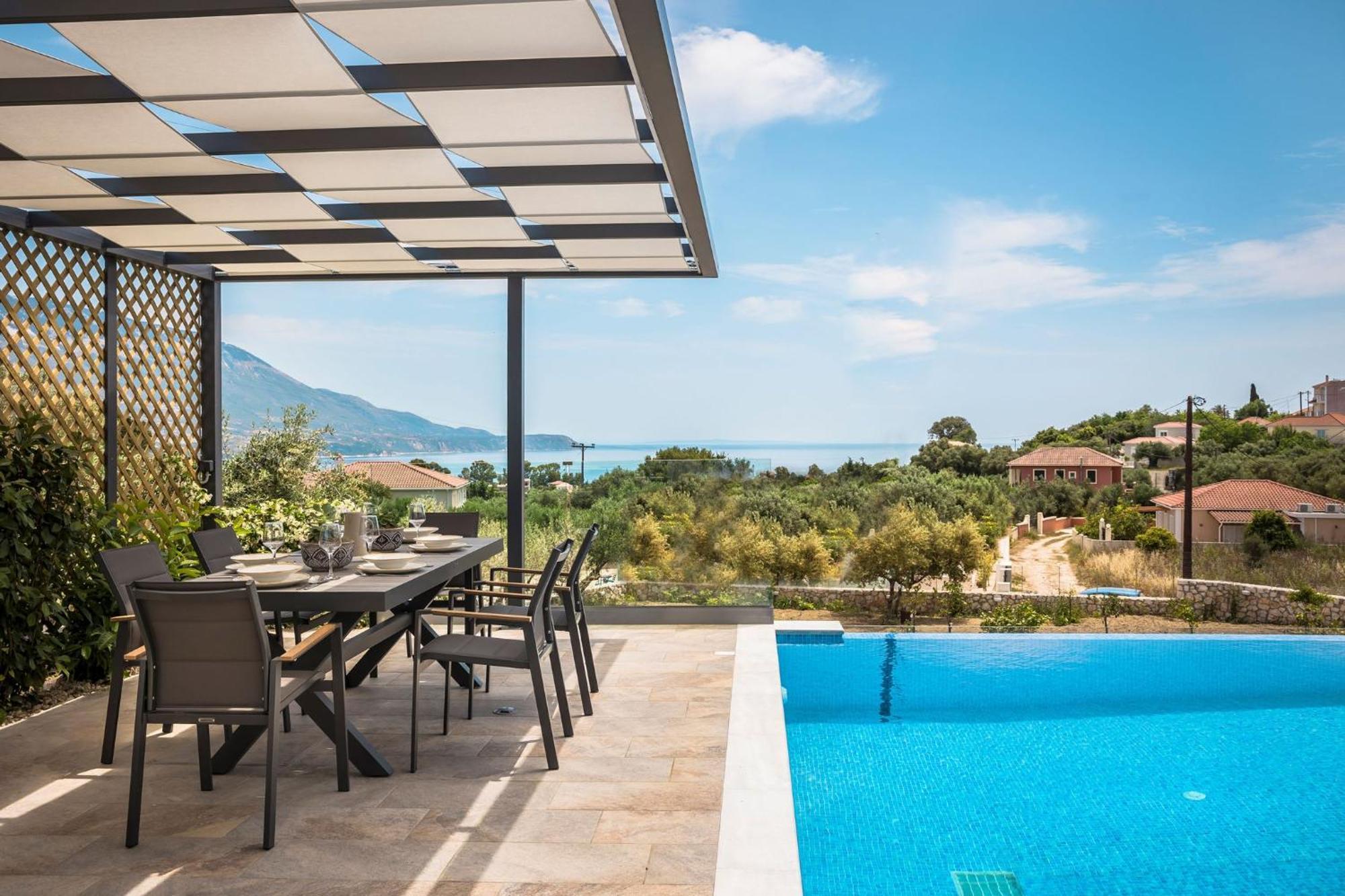 Modern Kefalonia 3 Bedrooms Anthelia Private Pool Stunning Sea Views Klismata Spartià